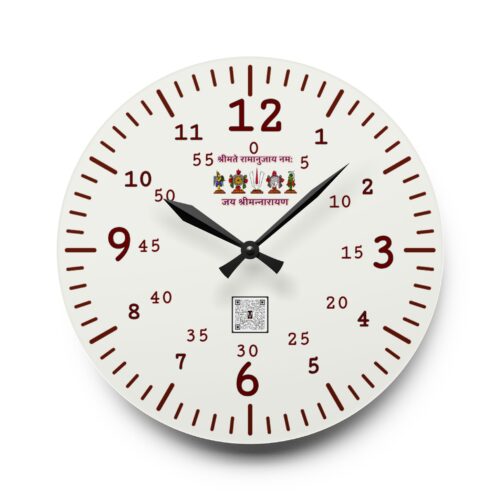 Acrylic Wall Clock – Urdhvapundra printed